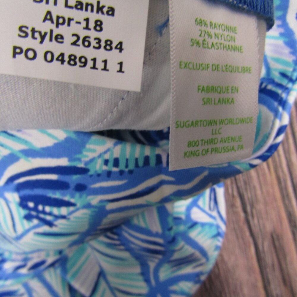Lilly Pulitzer Blue and Purple Leaf Print Shorts - Picture 5 of 7